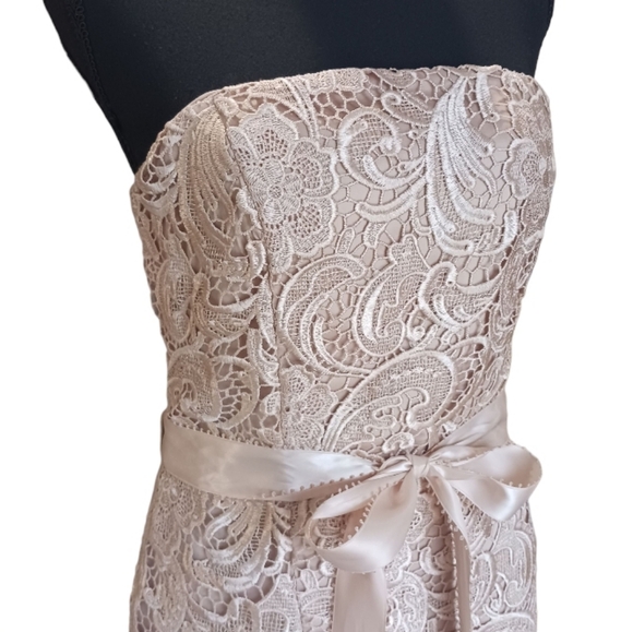 Adrianna Papell Lace Strapless Cocktail Sheath Dress - Picture 3 of 14